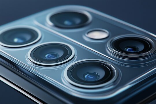 Modern smartphone camera array with sleek metallic design accents