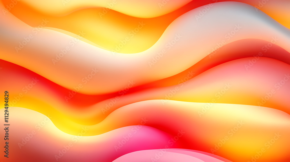 Poster vibrant abstract waves in shades of orange and pink create a dynamic visual experience.