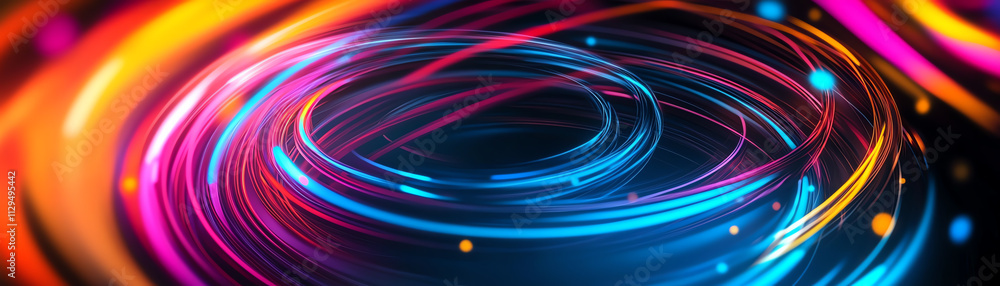 Poster vibrant abstract light swirls in vivid colors create a dynamic visual experience.