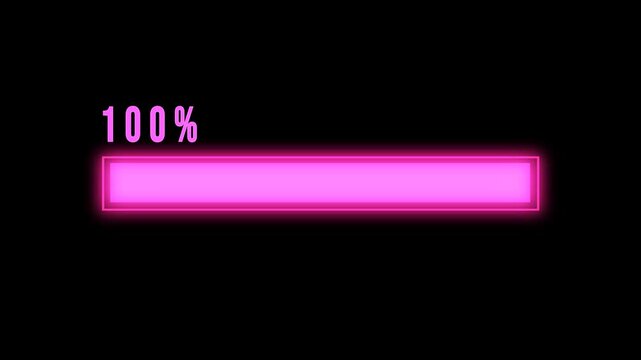 neon glowing arcade style loading bar, loading bar, pink, loading screen. gamer aesthetic, retro look