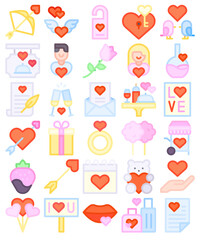 Pack of 30 Valentine's Day icons