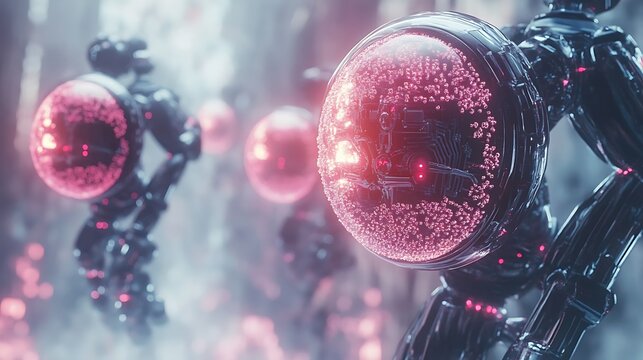 AI-powered nanobots conducting physics experiments at the molecular level