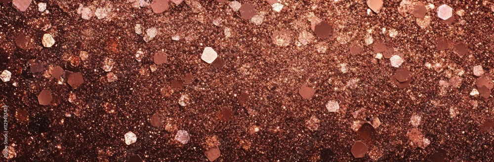 Aufkleber sparkling rose gold glitter texture with hexagonal patterns