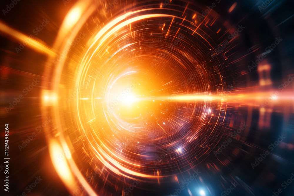 Aufkleber dynamic abstract light effect showcasing energy and motion in a futuristic setting.