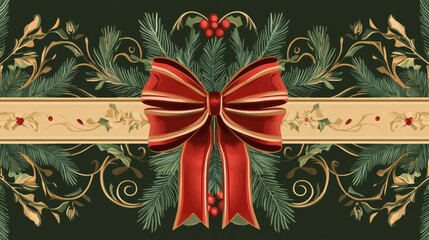 Classic Holiday Seamless Pattern in Red, Green, and Gold