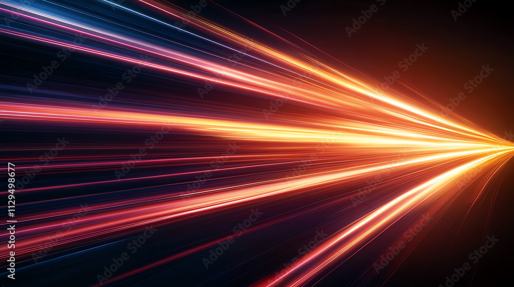 Aufkleber dynamic light trails creating a sense of speed and innovation in technology imagery.