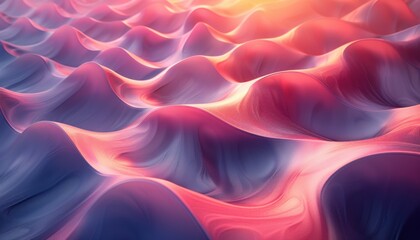 Obraz premium A wave of pink and blue color with a purple background