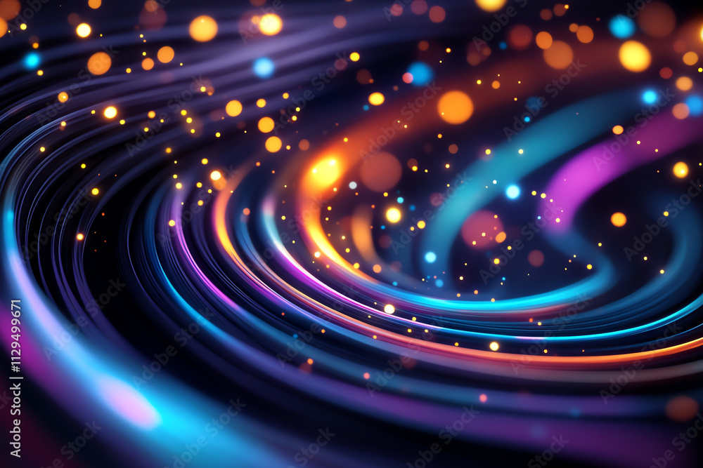 Poster an abstract image with vibrant colors and swirling patterns creating a dynamic visual effect.
