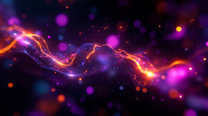 Fototapeta premium Abstract light trails with vibrant colors creating a dynamic and colorful background.