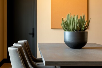 southwestern dining dcor, a southwestern-style dining room with rustic wood furniture, colorful art, and cactus centerpieces, leaving room for text