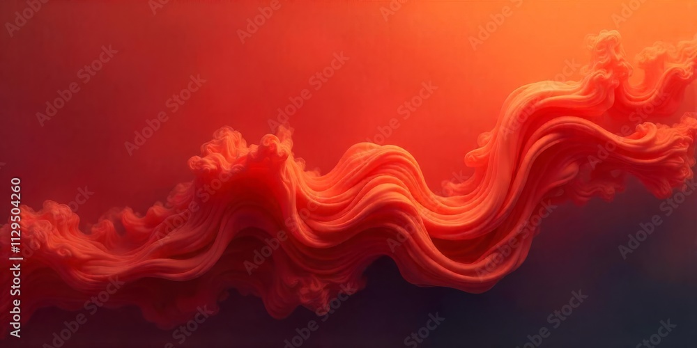 Poster dynamic red liquid flowing in abstract design