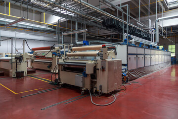 Workshop of leather making factory.