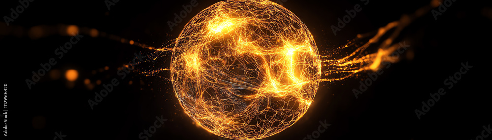 Poster an abstract representation of energy in a mesmerizing glowing orb.