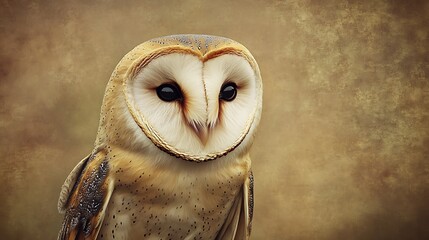 Detailed Barn Owl Portrait: Soft Feathers and Mesmerizing Eyes in Natural Setting