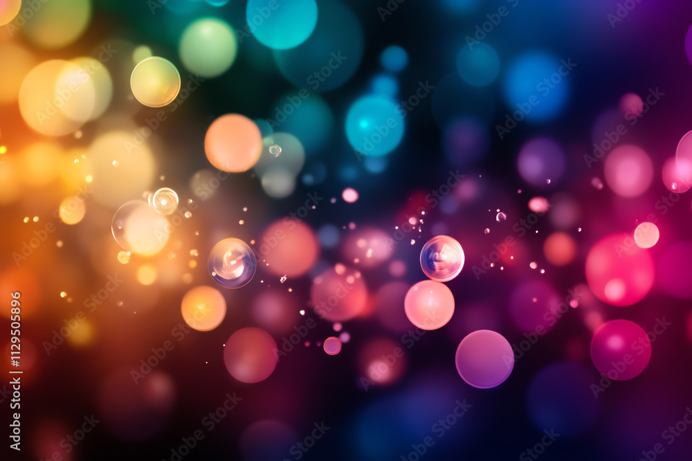 Aufkleber vibrant abstract background of colorful bokeh lights for artistic projects.