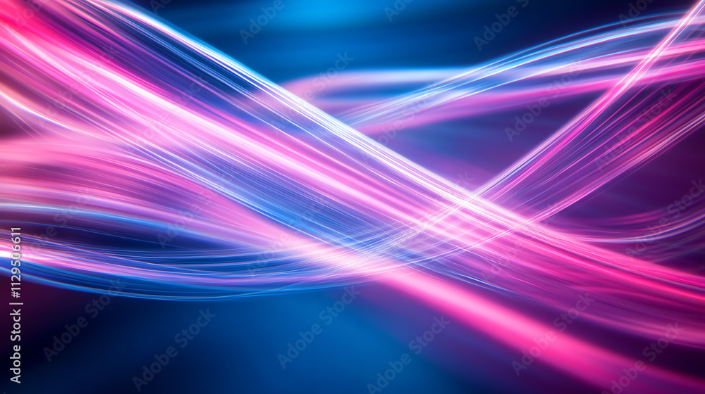 Poster colorful light trails create an abstract background for modern design projects.