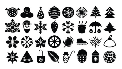 Holiday & Seasons related icon,editable stroke outline set of different types small icons isolated on white background flat vector illustration