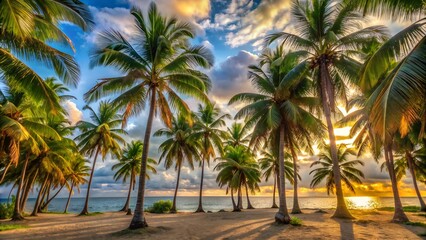 Fototapeta premium palm trees on the beach