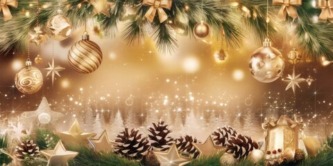 Golden Christmas Ornament Sparkle 