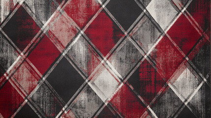 Red  Black  Gray Argyle Fabric Texture   Diamond Plaid Pattern Background