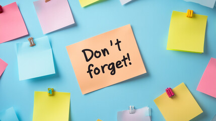 Colorful Sticky Notes Reminder  Don t Forget  Planning Organization