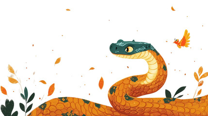 Fototapeta premium PNG Chinese new year frame snake illustration illustrated.