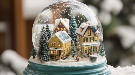 Enchanting Snow Globe Village  Winter Wonderland Christmas Scene
