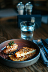 hot food in a plate on the table
