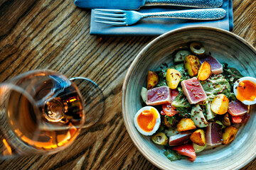 hot food in a plate on the table