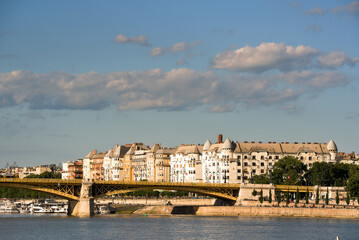 Fototapeta premium Old houses block by Danube in Budapest