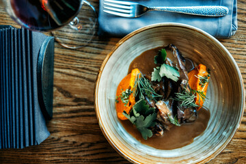 a bowl of soup on the table