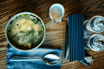 hot food in a plate on the table