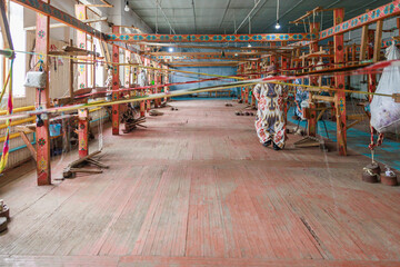 Workshop of a silk clothing factory.
