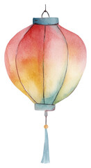 Obraz premium PNG Chinese lantern illustration watercolor traditional.