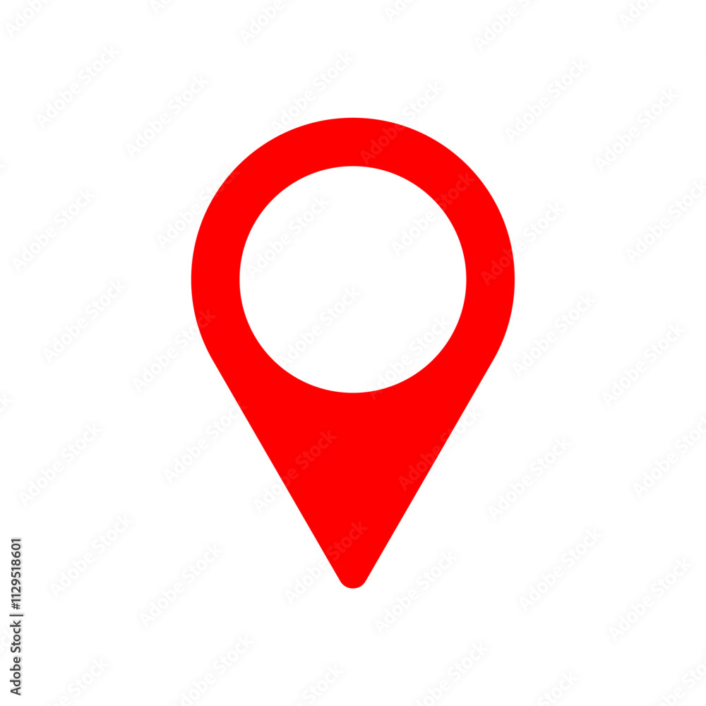 Poster red location icon isolated on transparent background
