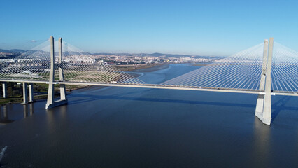 ponte vasco da gama, lisboa, portugal, imagens aéreas