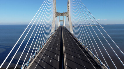 ponte vasco da gama, lisboa, portugal, imagens aéreas