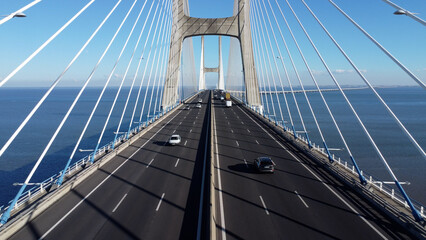 ponte vasco da gama, lisboa, portugal, imagens aéreas