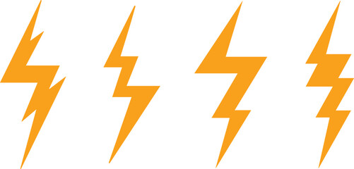 lightning bolt icon set 