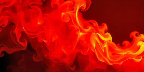Abstract Fiery Flow of Red and Orange Color