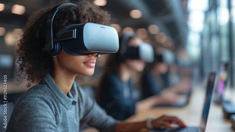 Poster using virtual reality technology for remote collaboration in a modern office setting
