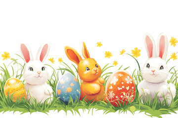 easter bunny with eggs