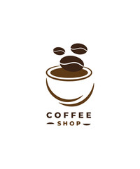 Caffeine simple icon. Coffee bean icon isolated on white background. Line bean icon. coffee shop logo template
