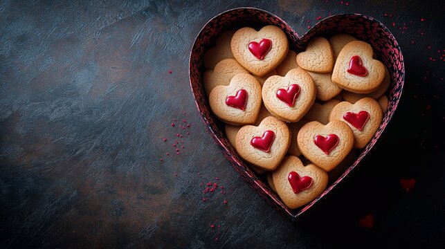heart shaped cookies in box