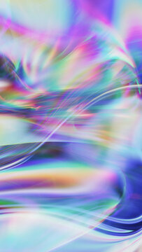 Abstract 3D neon light refraction in vibrant colors