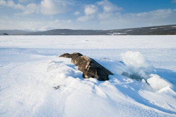 frozen lake in sweden