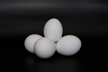 Eggs on a black background 