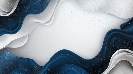 Obraz premium Abstract wavy layers with blue and white texture, perfect for design backgrounds.