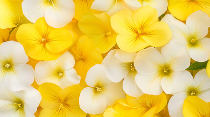 Obraz premium Bright yellow and white flowers create vibrant floral background, evoking sense of joy and freshness