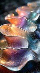 Naklejka premium Holographic neon background ,Colorful psychedelic abstract. Pastel color waves for background